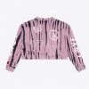 Sree Santhosh Tie Dye Love Peace L/S Cuffed Henley Crop (Mauve) Best Selling