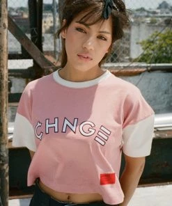 Sree Santhosh Dusty Rose Ringer Crop