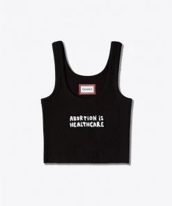 Sree Santhosh Best Selling Abortion Is Healthcare Ribbed Tank (Black)