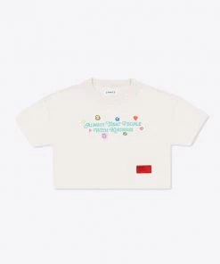 Chnge-nyc Treat People With Kindness Crop Top (Chalk)