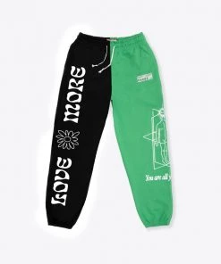 Sree Santhosh MHA Black/Kelly Green Pieced Sweatpant