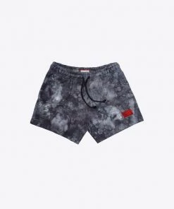 Sree Santhosh Black Marbled Tie Dye Sweatshorts Best Selling