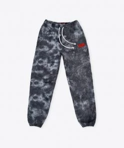 Sree Santhosh Black Marble University Logo Tie Dye Sweatpant