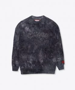 Sree Santhosh Black CHNGE Logo Marble Tie Dye Crewneck Best Selling