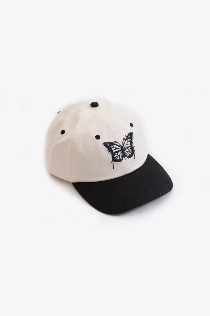 CHNGE Best Selling Chalk/Black Panel Butterfly Baseball Cap 3 CHNGE Best Selling Chalk/Black Panel Butterfly Baseball Cap
