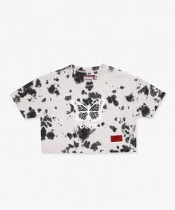 Sree Santhosh Best Selling Tie Dye Butterfly S/S Crop (Chalk)