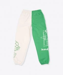 Sree Santhosh Best Selling MHA Kelly Green/Chalk Pieced Sweatpant