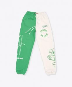 Sree Santhosh Best Selling MHA Kelly Green/Chalk Pieced Sweatpant
