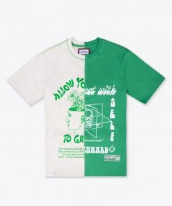 Sree Santhosh MHA Chalk/Green Pieced S/S T-Shirt Best Selling