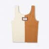 Sree Santhosh Pieced Ribbed Tank (Chalk/Caramel) Best Selling