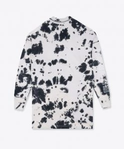 Sree Santhosh Best Selling Tie Dye Butterfly Logo L/S T-Shirt Dress (Cookies & Cream)