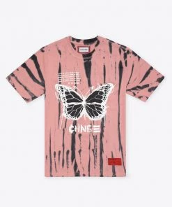 Sree Santhosh Tie Dye Become The CHNGE BF S/S T-Shirt (Dusty Rose/Black) Best Selling