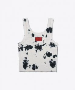 Sree Santhosh Best Selling Tie Dye Logo Ribbed Tank (Cookies & Cream)