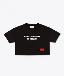 Sree Santhosh Destroy The Patriarchy Crop Top (Black)