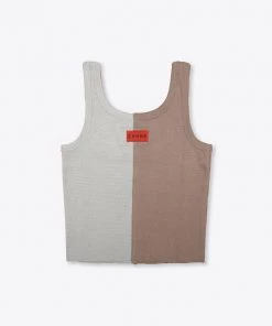 Sree Santhosh Best Selling Pieced Ribbed Tank (Driftwood/Sand)