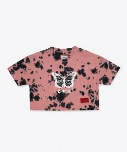 Sree Santhosh Tie Dye Butterfly S/S Crop (Dusty Rose)