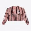 Sree Santhosh Best Selling Tie Dye Love Peace L/S Cuffed Henley Crop (Dusty Rose)