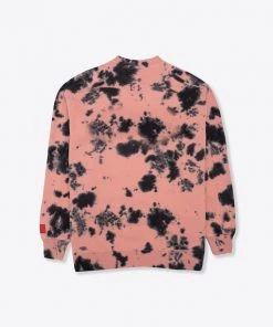 Sree Santhosh Dusty Rose CHNGE Logo Splotch Tie Dye Crewneck
