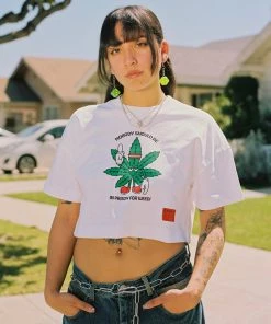 Sree Santhosh Best Selling Cannabis Equity S/S Crop (White)