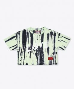 Sree Santhosh Tie Dye Love Peace S/S Crop (Lime)