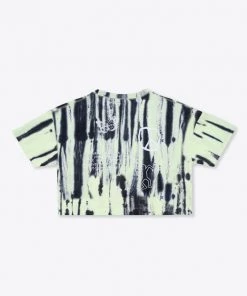 Sree Santhosh Tie Dye Love Peace S/S Crop (Lime)