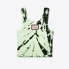 Sree Santhosh Tiger Stripe Tie Dye Logo Ribbed Tank (Lime)