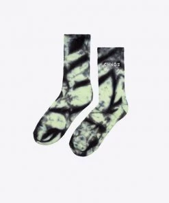 Sree Santhosh Pistachio/Black Tiger Tie Dye CHNGE Logo Socks Accessories