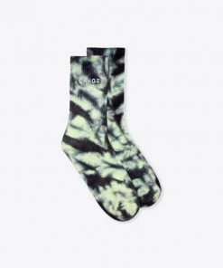 Sree Santhosh Pistachio/Black Tiger Tie Dye CHNGE Logo Socks Accessories