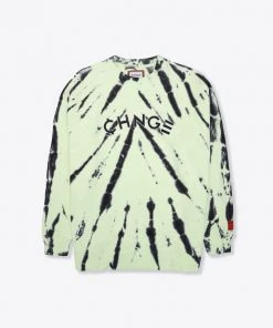Sree Santhosh Lime CHNGE Logo Tiger Tie Dye Crewneck
