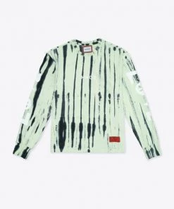 Sree Santhosh Best Selling Tie Dye Love Peace Cuffed L/S T-Shirt (Pistachio/Black)