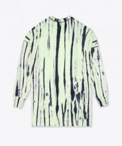 Sree Santhosh Tie Dye Butterfly Logo L/S T-Shirt Dress (Pistachio)