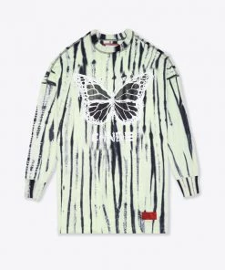 Sree Santhosh Tie Dye Butterfly Logo L/S T-Shirt Dress (Pistachio)