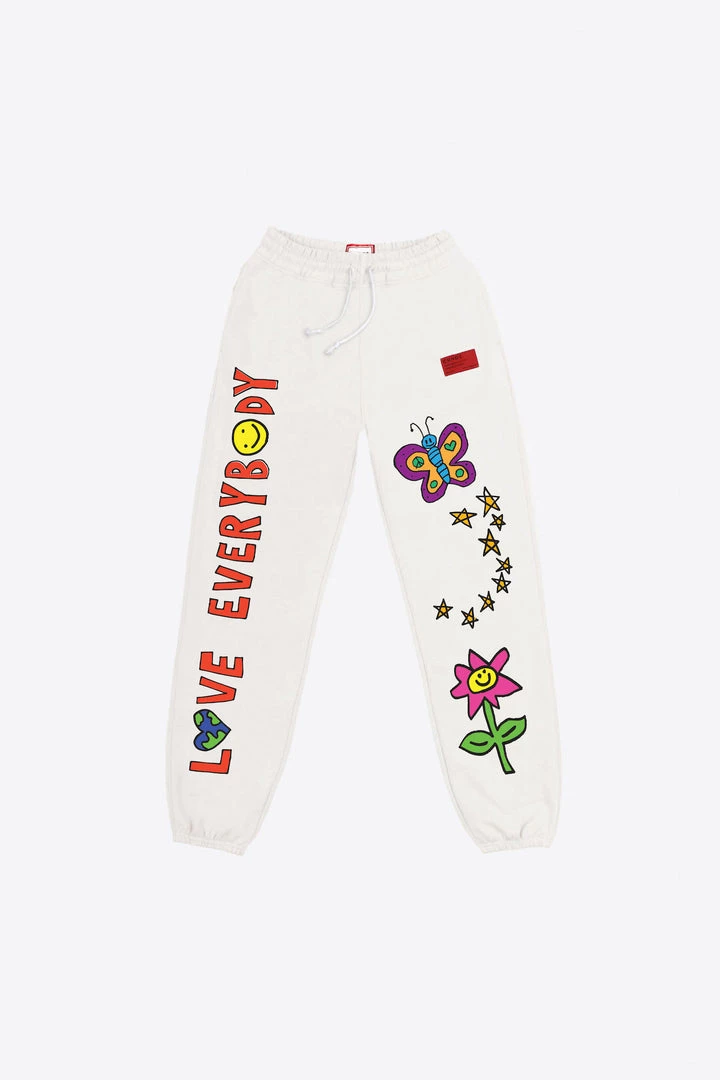 Sree Santhosh Love Everybody Sweatpants (Chalk) Best Selling 3 Sree Santhosh Love Everybody Sweatpants (Chalk) Best Selling