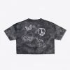 Sree Santhosh Tie Dye Love Peace S/S Crop (Black Marble) 1 Sree Santhosh Tie Dye Love Peace S/S Crop (Black Marble)