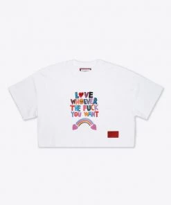 Sree Santhosh Best Selling Love Whoever S/S Crop (White)