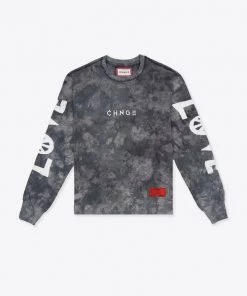 Sree Santhosh Tie Dye Love Peace Cuffed L/S T-Shirt (Chalk/Black)