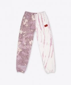 Sree Santhosh Chalk/Mauve Pieced Tie Dye University Sweatpant