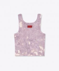 Sree Santhosh Marble Tie Dye Logo Ribbed Tank (Mauve)