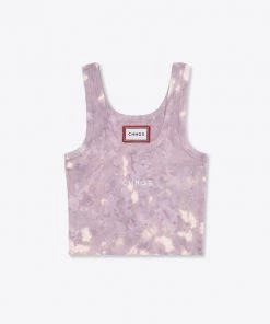 Sree Santhosh Marble Tie Dye Logo Ribbed Tank (Mauve)