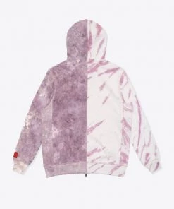 Sree Santhosh Mauve/Mauve Tie Dye Pieced Logo Zip Hoodie