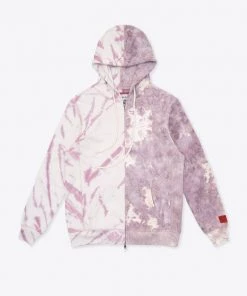 Sree Santhosh Mauve/Mauve Tie Dye Pieced Logo Zip Hoodie