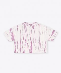 Sree Santhosh Best Selling Tie Dye University S/S Crop (Mauve/Chalk)