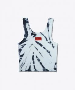 Sree Santhosh Tiger Stripe Tie Dye Logo Ribbed Tank (Mint) Best Selling