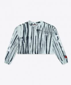 Sree Santhosh Tie Dye Love Peace L/S Cuffed Henley Crop (Mint)