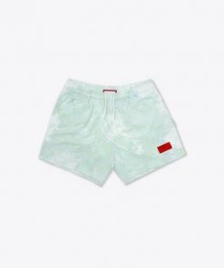 Sree Santhosh Mint Marbled Tie Dye Sweatshorts Best Selling
