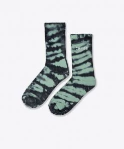 Sree Santhosh Mint/Black Tiger Tie Dye CHNGE Logo Socks Accessories