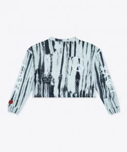 Sree Santhosh Tie Dye Love Peace L/S Cuffed Henley Crop (Mint)