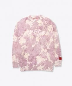 Sree Santhosh Mauve CHNGE Logo Marble Tie Dye Crewneck Best Selling