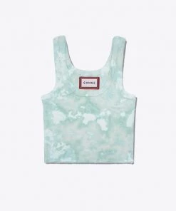 Sree Santhosh Best Selling Marble Tie Dye Logo Ribbed Tank (Mint)
