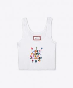 Sree Santhosh More Plants Zero Waste Ribbed Tank (White) ♻️